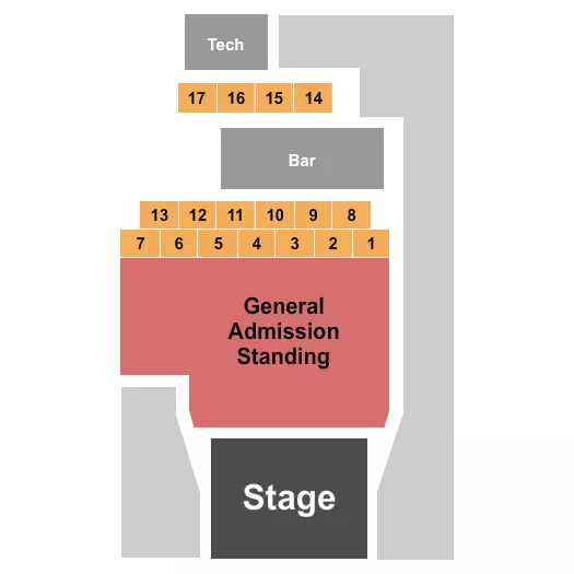 MUSIC FARM CHARLESTON GA STANDING TABLES Seating Map Seating Chart