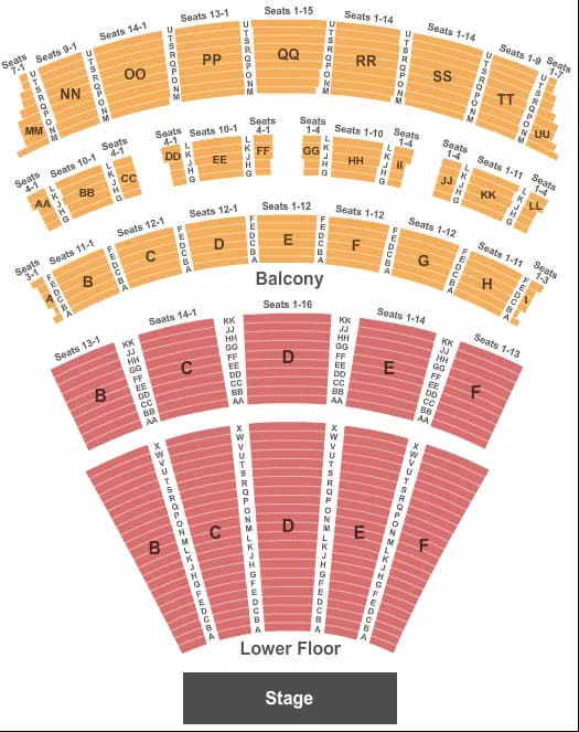 END STAGE Seating Map Seating Chart