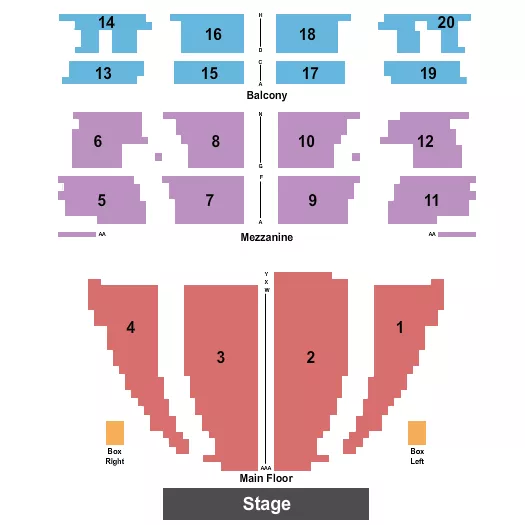 ENDSTAGE AAA Seating Map Seating Chart