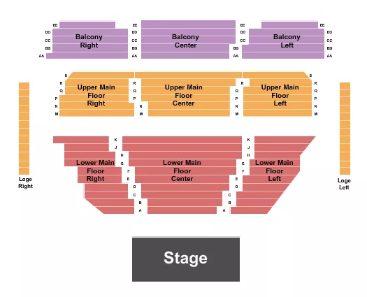 ENDSTAGE ROW A START Seating Map Seating Chart