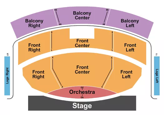 ENDSTAGE FRONT BALCONY Seating Map Seating Chart
