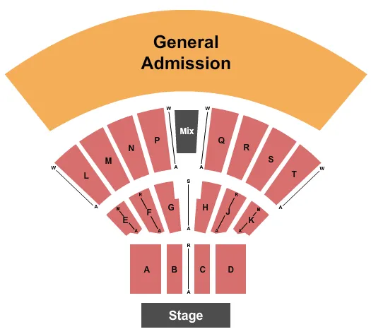 MYSTIC LAKE AMPHITHEATRE PRIOR LAKE ENDSTAGE RESERVED GA Seating Map Seating Chart