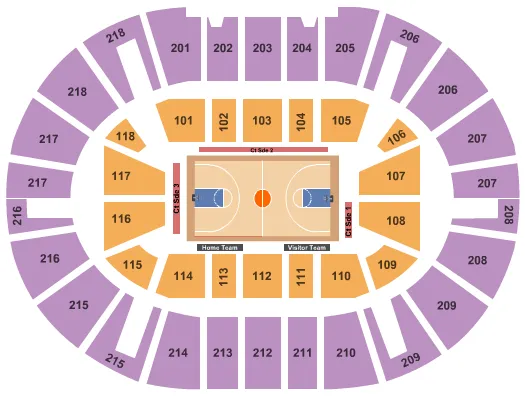 BASKETBALL GLOBETROTTERS Seating Map Seating Chart