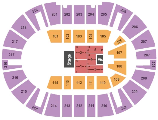 SMALL END STAGE Seating Map Seating Chart