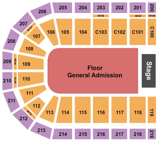 ENDSTAGE GA FLOOR Seating Map Seating Chart