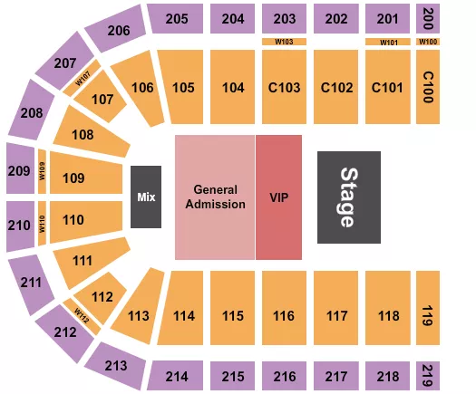 ENDSTAGE GA VIP Seating Map Seating Chart