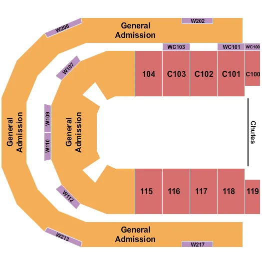 RODEO Seating Map Seating Chart