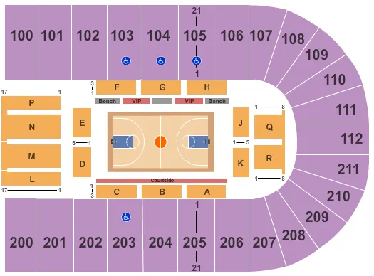 BASKETBALL Seating Map Seating Chart