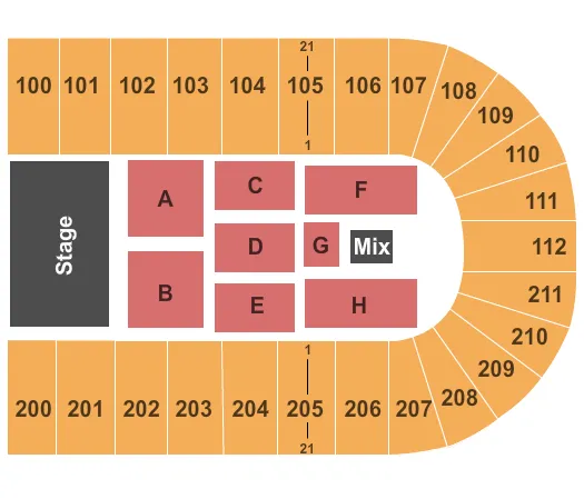 END STAGE Seating Map Seating Chart