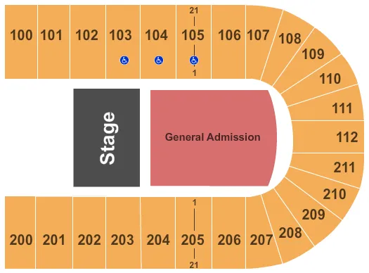 HALF HOUSE GA Seating Map Seating Chart