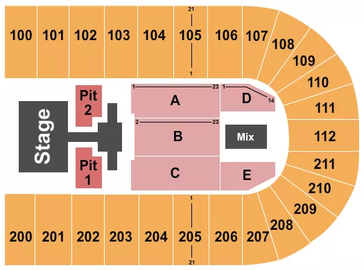 PHIL WICKHAM Seating Map Seating Chart