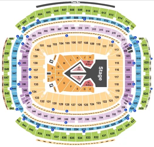 BEYONCE Seating Map Seating Chart