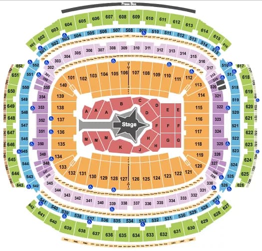 CODY JOHNSON Seating Map Seating Chart