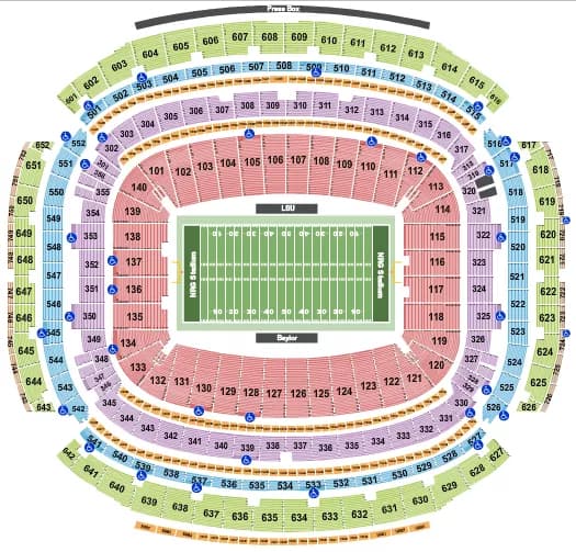 FOOTBALL TEXAS BOWL Seating Map Seating Chart