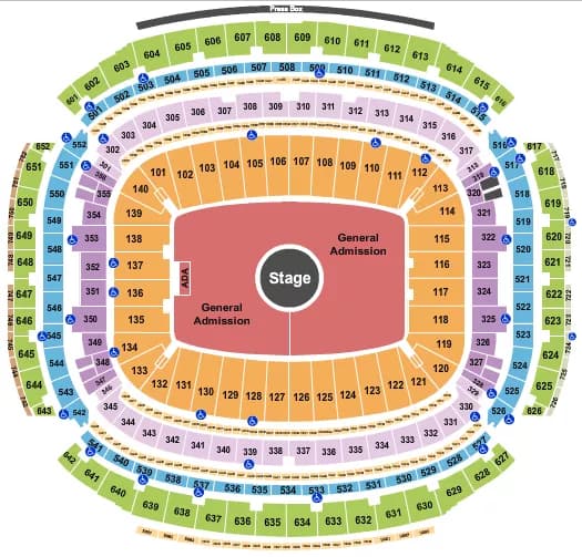 KANYE WEST Seating Map Seating Chart