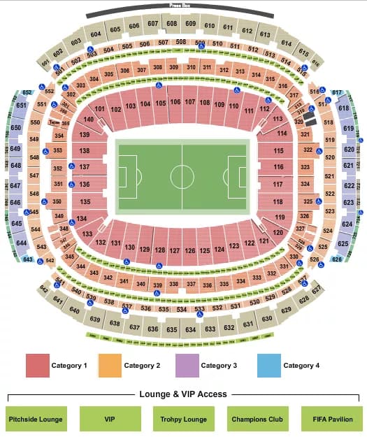 SOCCER WC CATEGORY Seating Map Seating Chart