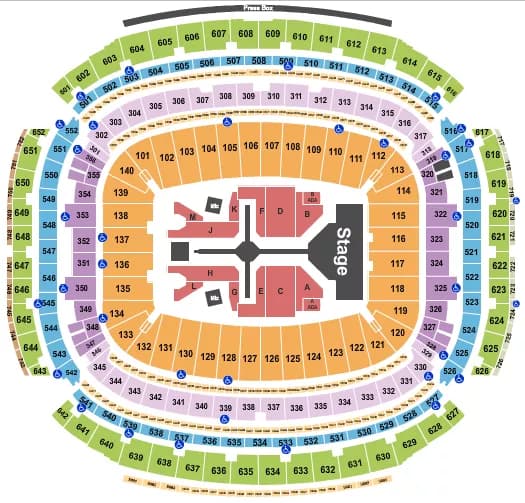 THE WEEKND Seating Map Seating Chart