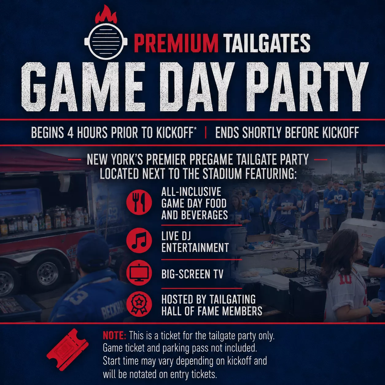 PREMIUM TAILGATE TENT NY PREMIUM TAILGATE GIANTS Seating Map Seating Chart
