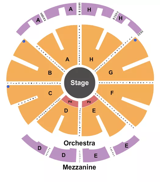 CENTER STAGE RESERVED Seating Map Seating Chart
