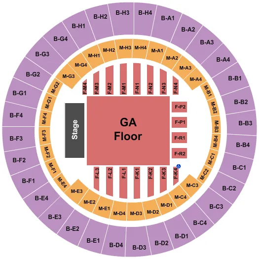 ENDSTAGE GA FLOOR Seating Map Seating Chart