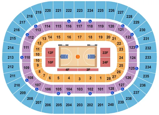 BASKETBALL Seating Map Seating Chart