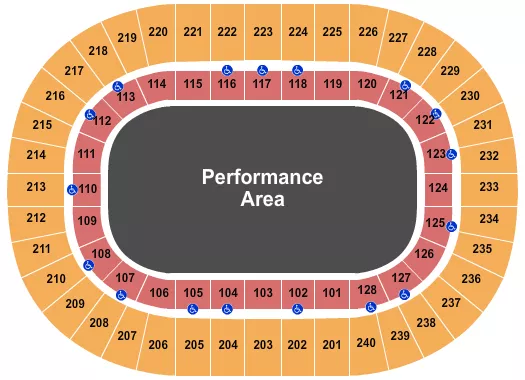 PERFORMANCE AREA Seating Map Seating Chart