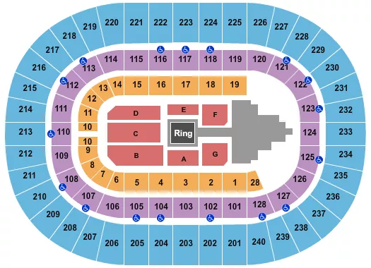 WWE RAW Seating Map Seating Chart