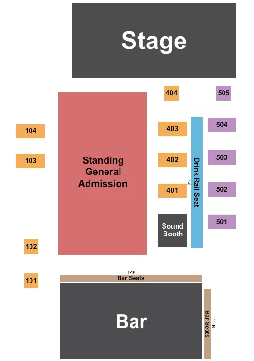 NATALIES GRANDVIEW ENDSTAGE GA TABLES Seating Map Seating Chart