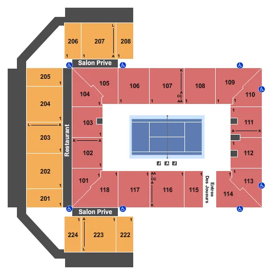 TENNIS Seating Map Seating Chart