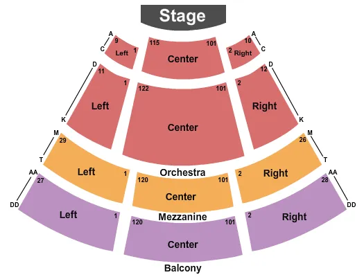 END STAGE Seating Map Seating Chart