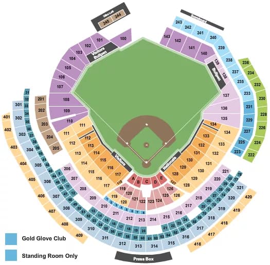 BASEBALL 1 Seating Map Seating Chart