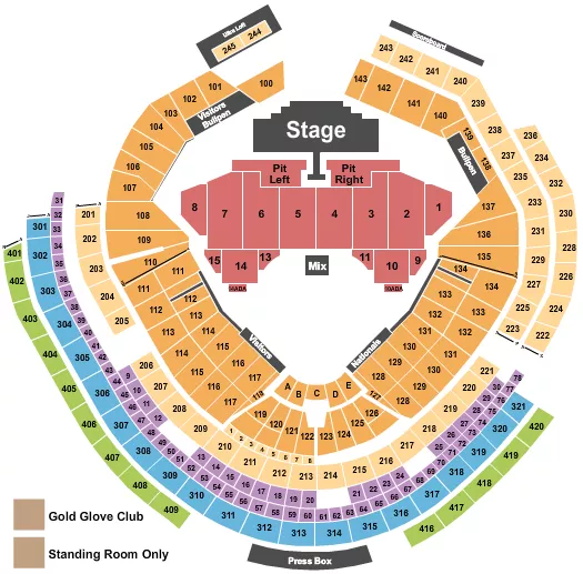 LUKE BRYAN Seating Map Seating Chart