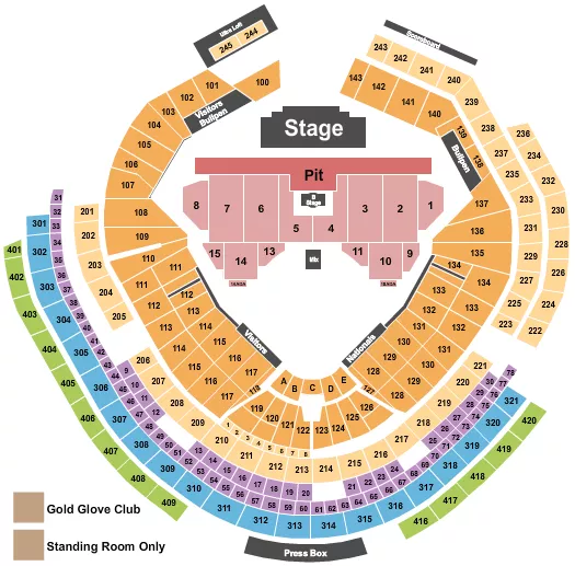 MY CHEMICAL ROMANCE Seating Map Seating Chart
