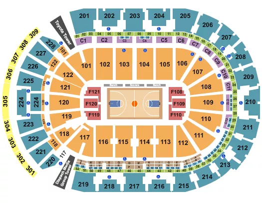 BASKETBALL 2 Seating Map Seating Chart