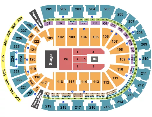 ENDSTAGE PIT Seating Map Seating Chart