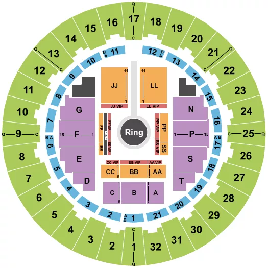 NEAL S BLAISDELL CENTER ARENA MMA Seating Map Seating Chart