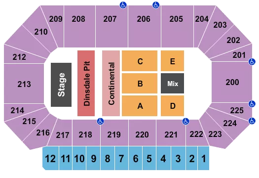 ENDSTAGE DINSDALE PIT Seating Map Seating Chart