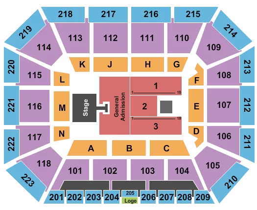 ENDSTAGE GA PIT W CATWALK 2 Seating Map Seating Chart