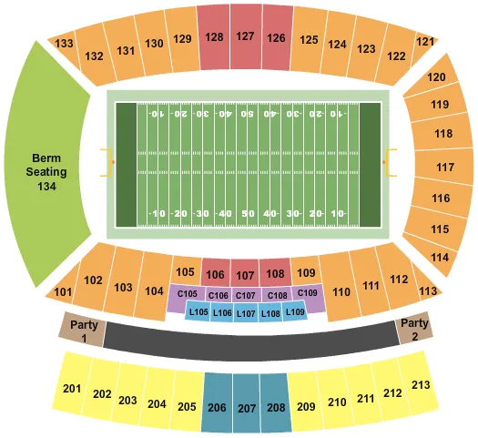 ASU STADIUM MONTGOMERY FOOTBALL Seating Map Seating Chart