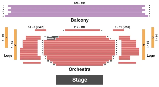 NEW JERSEY PERFORMING ARTS CENTER VICTORIA THEATER END STAGE Seating Map Seating Chart