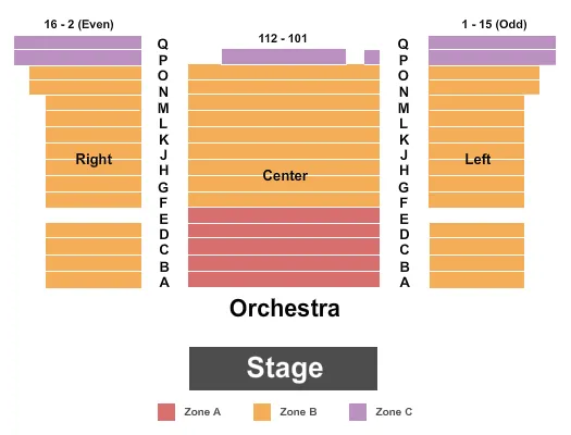 NEW WORLD STAGES STAGE 2 END STAGE INT ZONE Seating Map Seating Chart