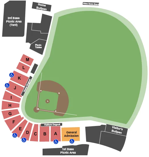 BASEBALL Seating Map Seating Chart