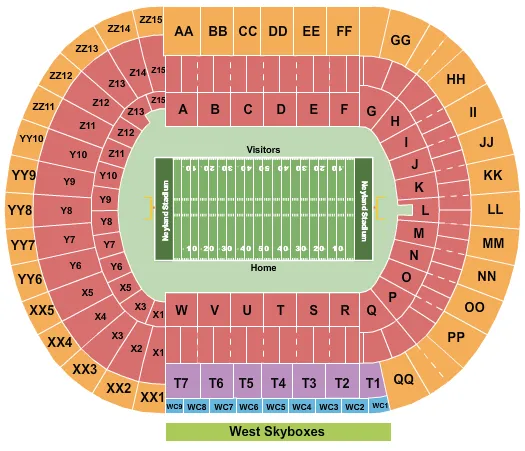 FOOTBALL Seating Map Seating Chart