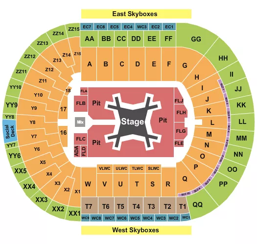 LUKE COMBS Seating Map Seating Chart