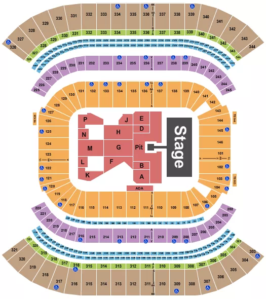 NISSAN STADIUM NASHVILLE FOO FIGHTERS Seating Map Seating Chart