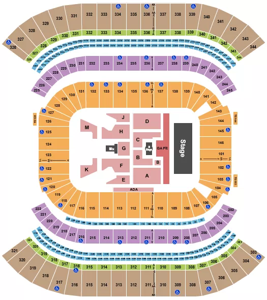 NISSAN STADIUM NASHVILLE MY CHEMICAL ROMANCE Seating Map Seating Chart