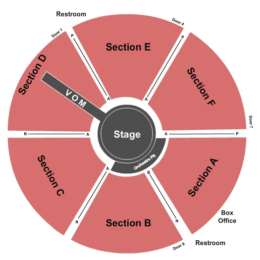 END STAGE Seating Map Seating Chart