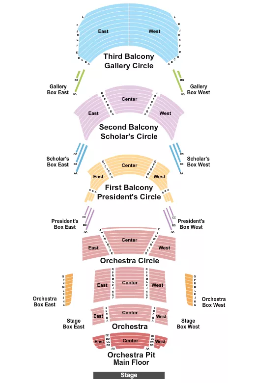END STAGE Seating Map Seating Chart