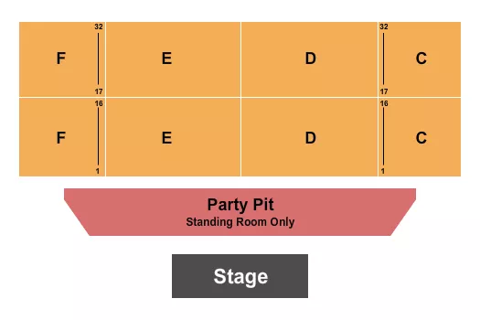 ENDSTAGE PARTY PIT Seating Map Seating Chart