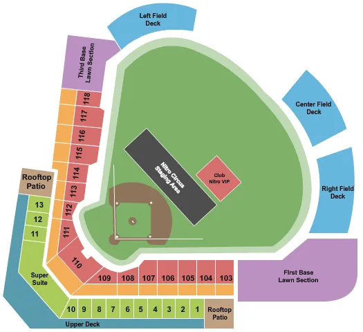 NITRO CIRCUS Seating Map Seating Chart